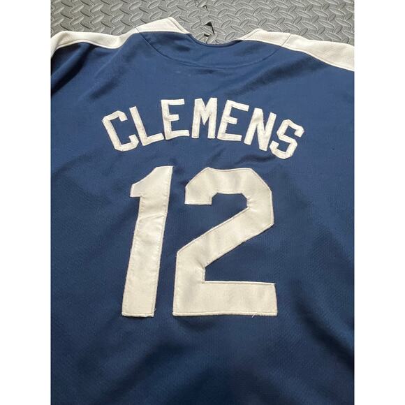 Vintage 90s Starter ROGER CLEMENS Blue NEW YORK YANKEES MLB Team JERSEY XXL - Picture 7 of 10